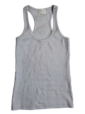 Mikuta Women's Ribbed Racerback Tank Top - shimmery silver